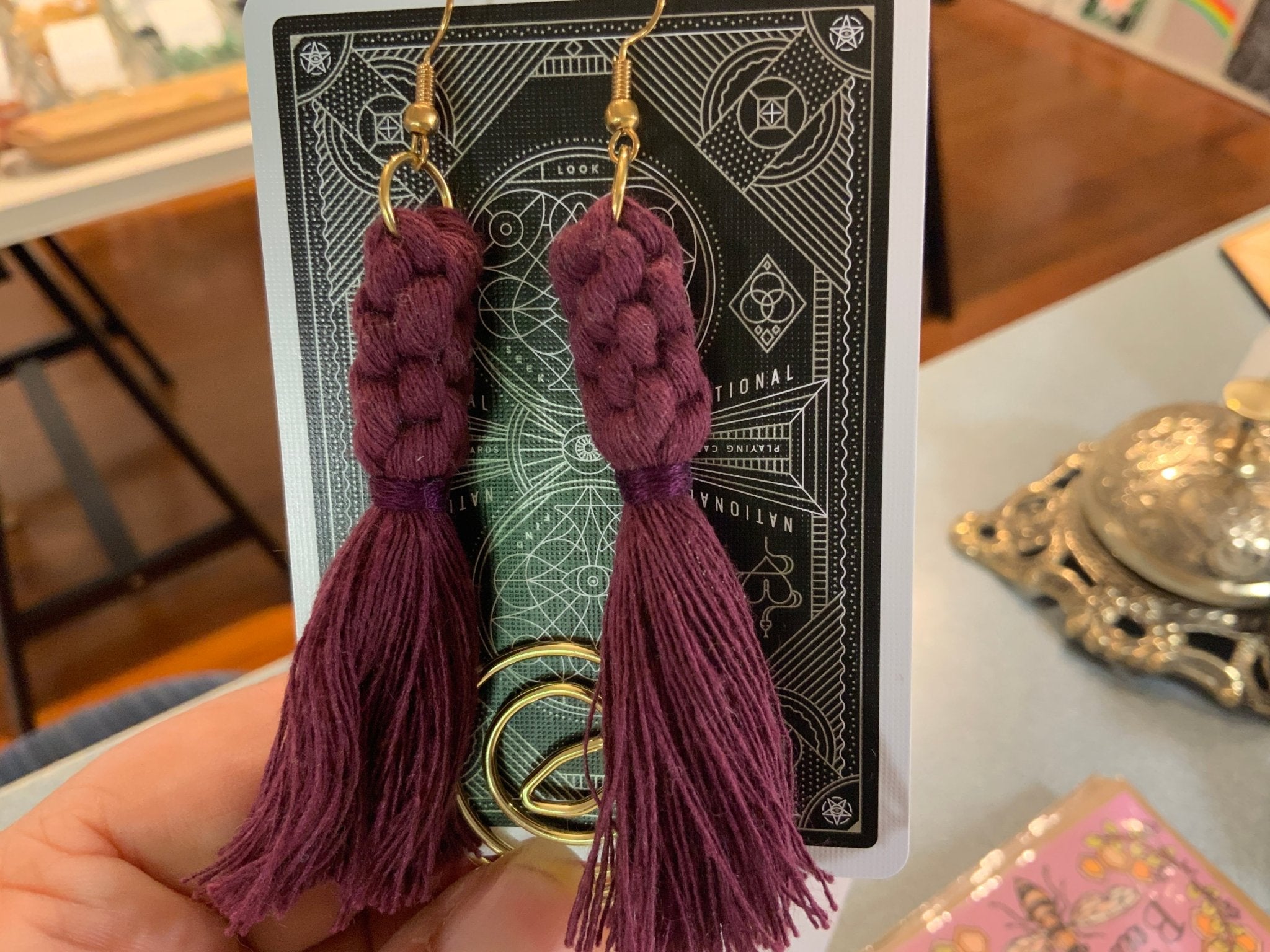 Macrame Earrings - Spiral Circle