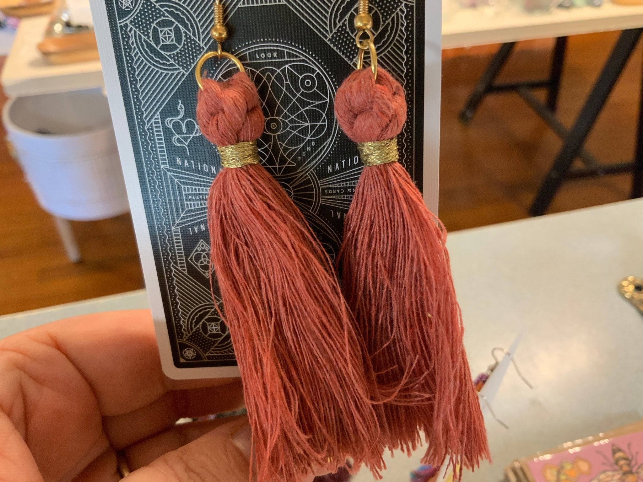 Macrame Earrings - Spiral Circle