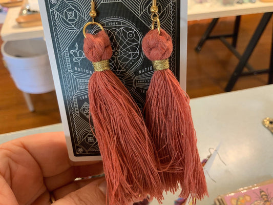 Macrame Earrings - Spiral Circle