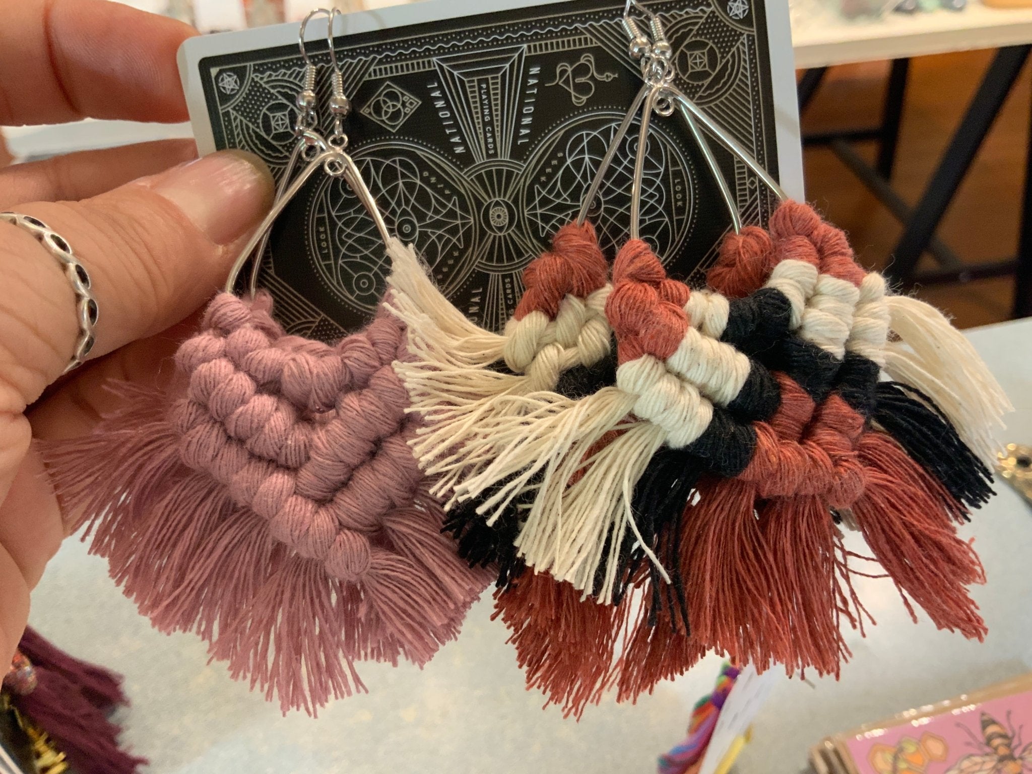 Macrame Earrings - Spiral Circle