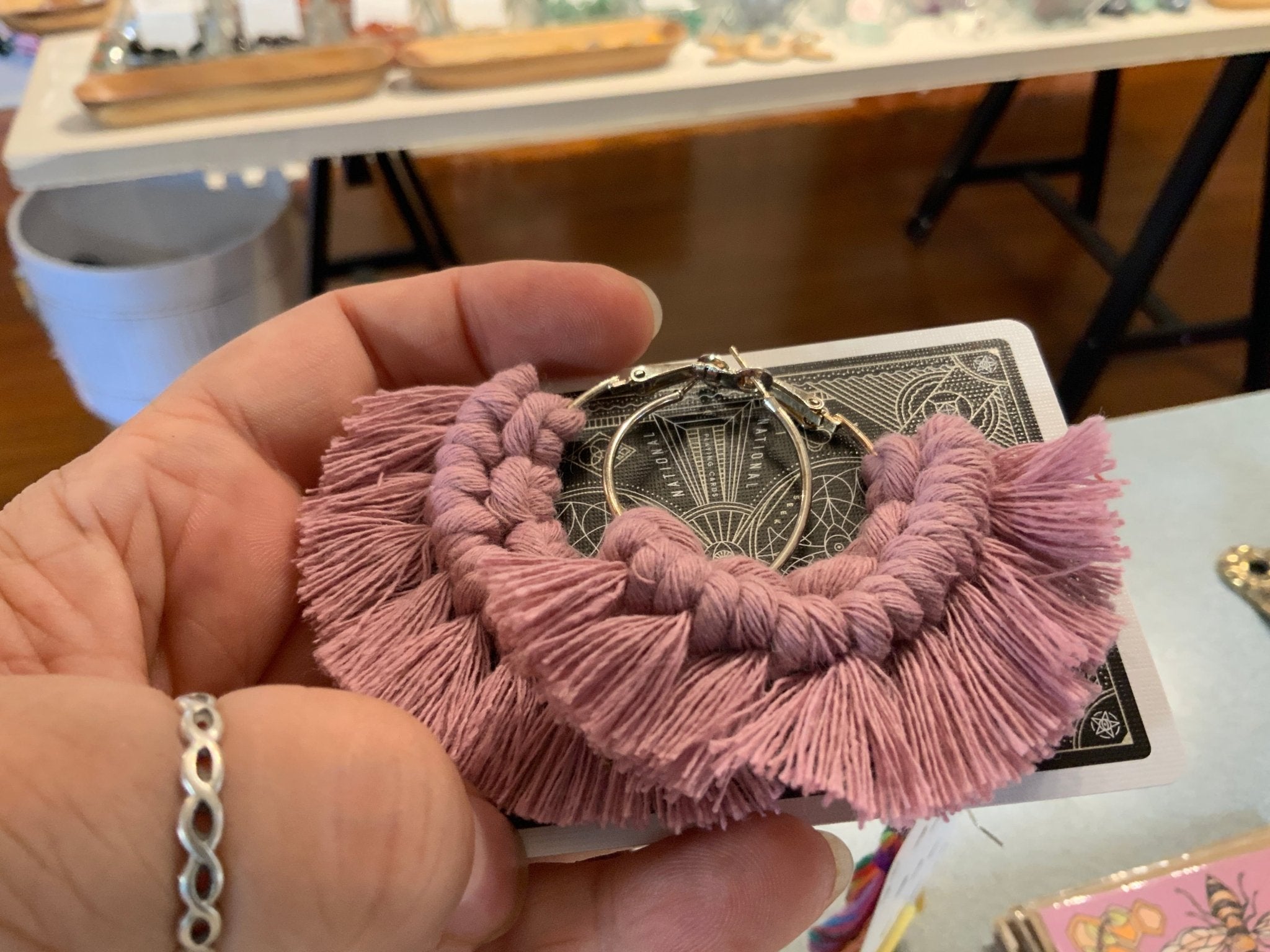 Macrame Earrings - Spiral Circle