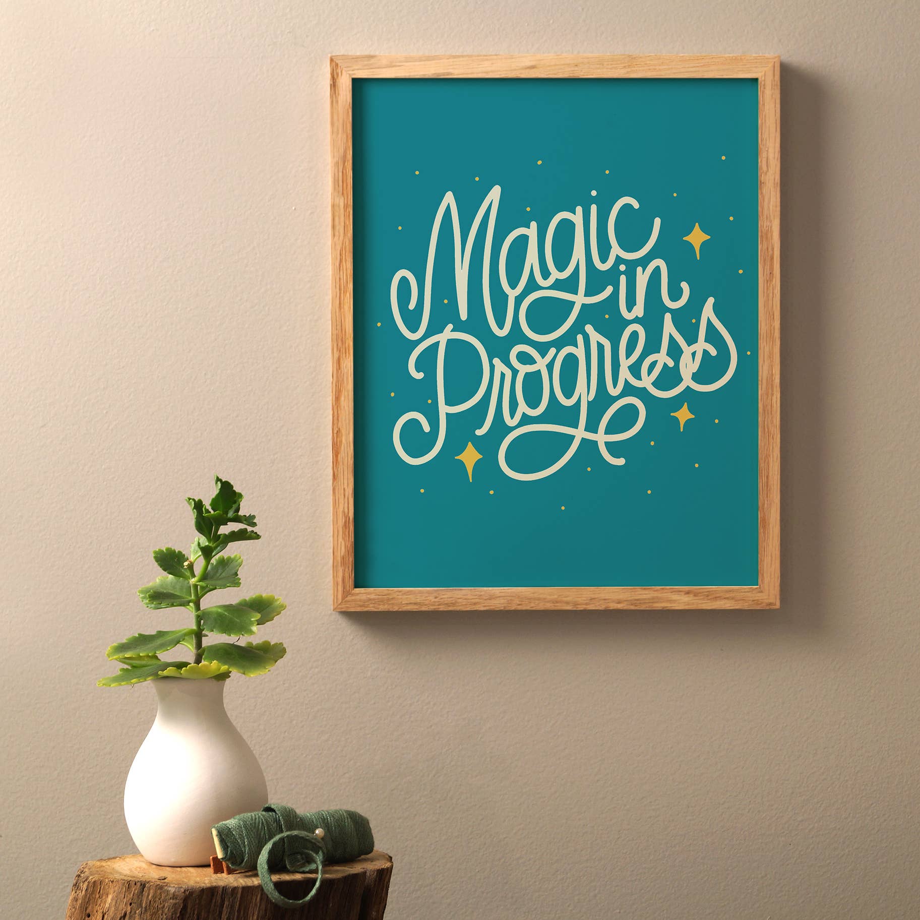 Magic in Progress Deep Aqua | 8 by 10 inches Art Print - Spiral Circle