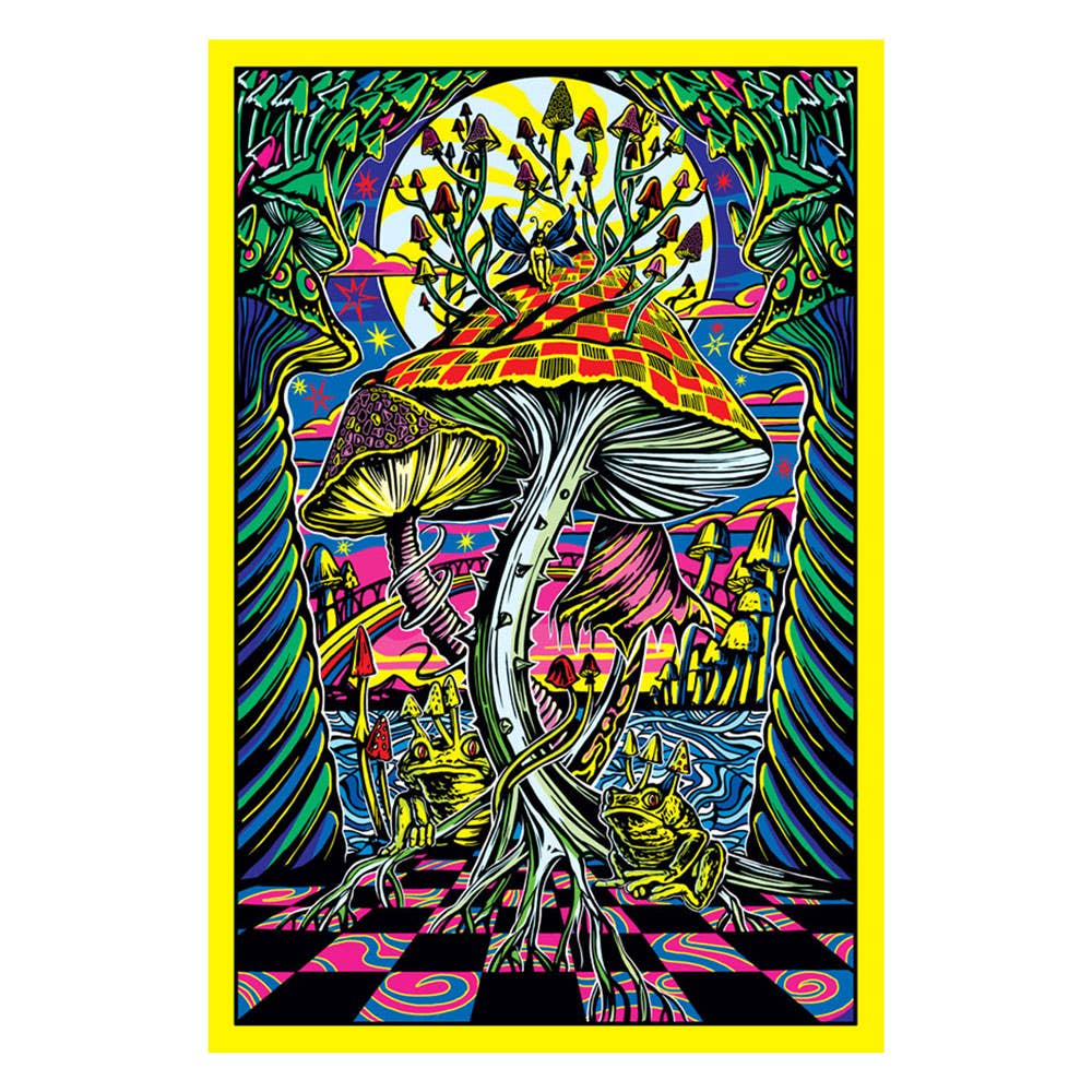 Magic Mushroom Tapestry - Spiral Circle