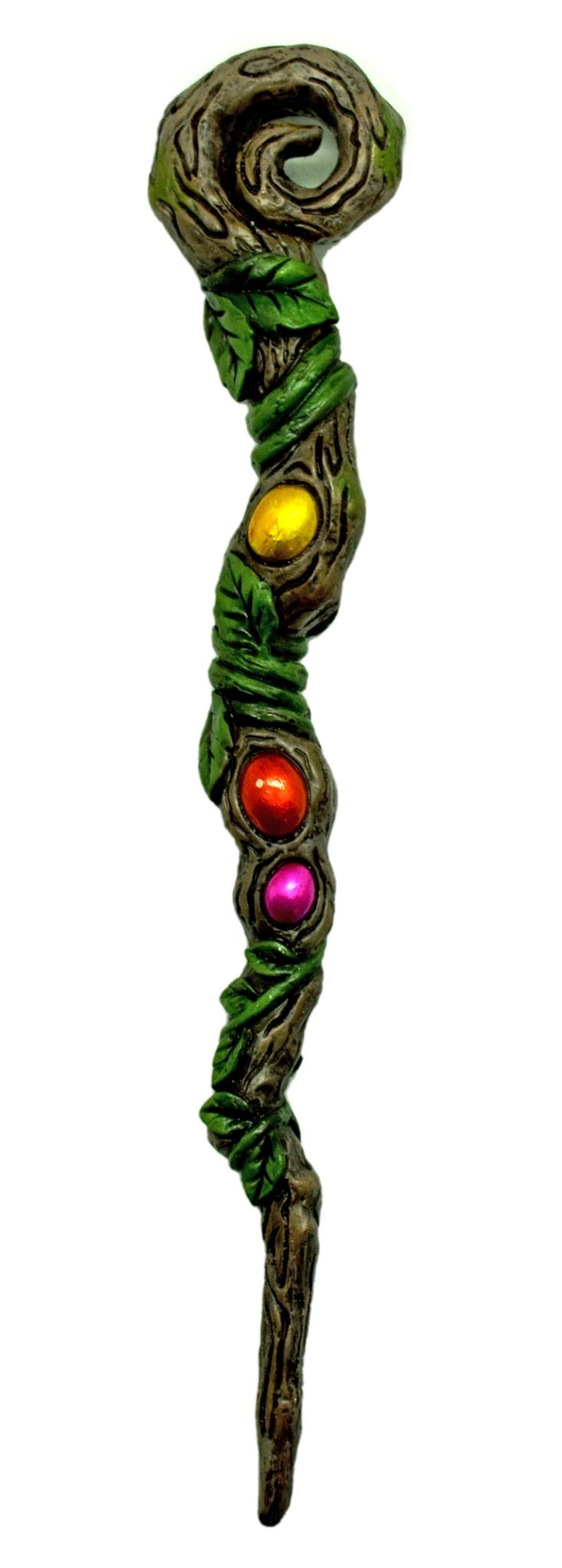 Magic Wand with Painted Stones - Spiral Circle