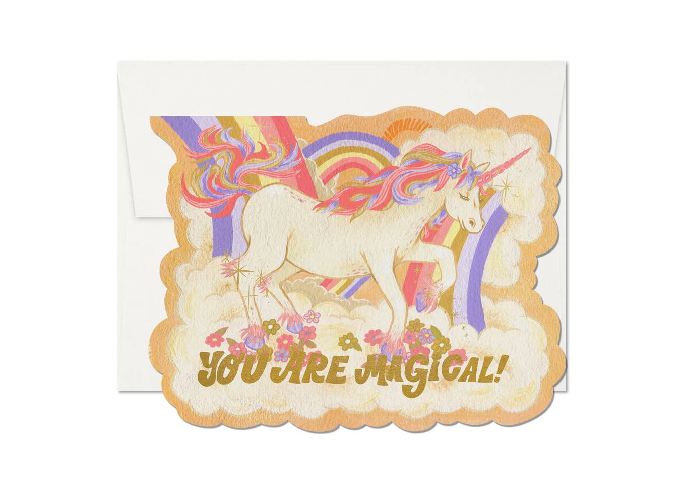 Magical Unicorn Greeting Card - Spiral Circle
