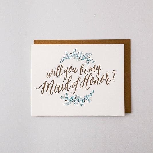 Maid Of Honor Card - Spiral Circle