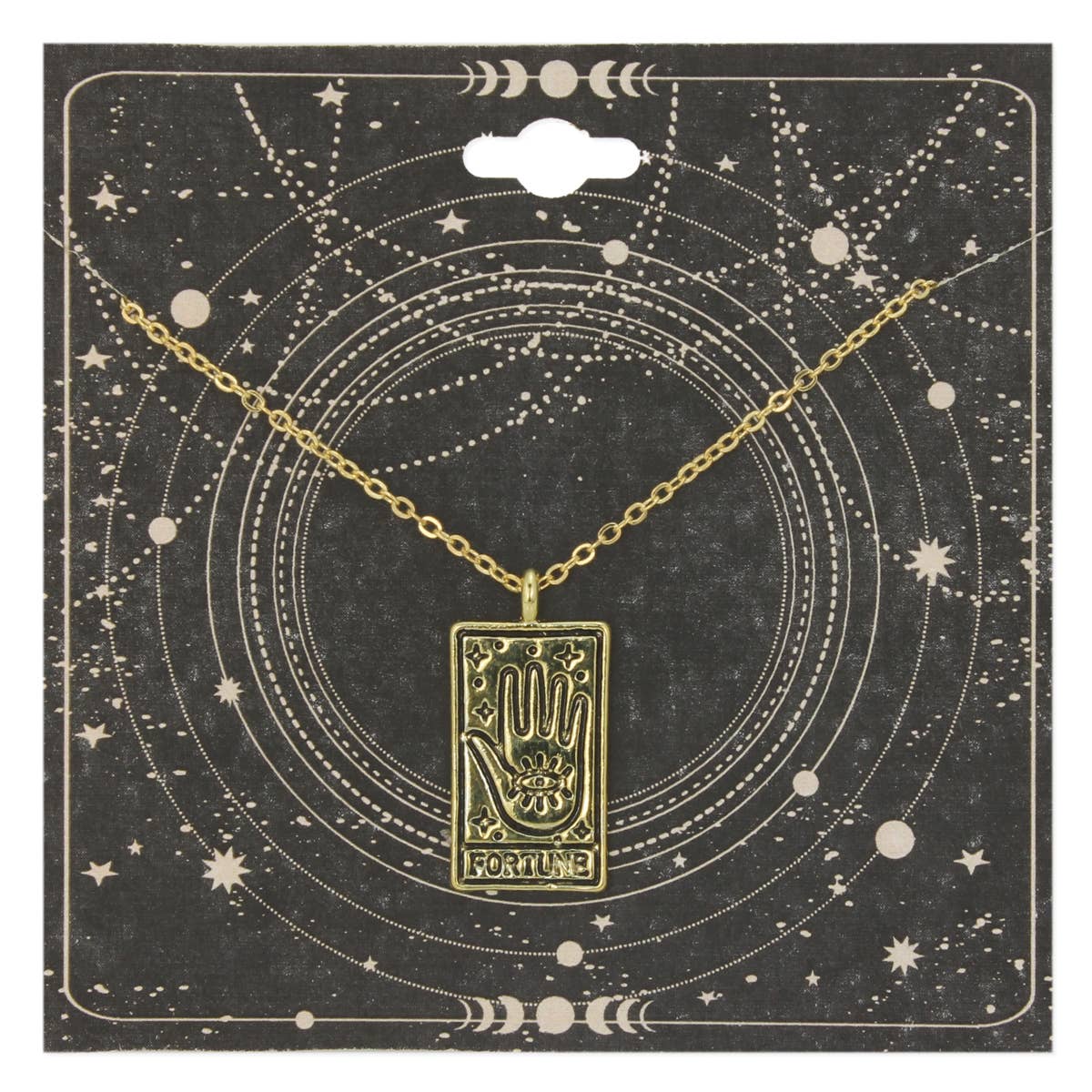 Major Arcana Gold Fortune Tarot Necklace - Spiral Circle