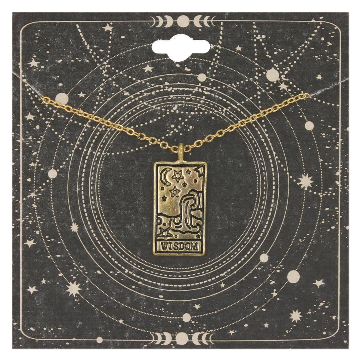 Major Arcana Gold Wisdom Tarot Necklace - Spiral Circle