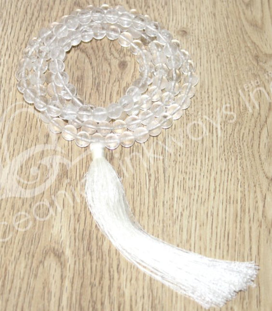 Mala Prayer Beads | Clear Quartz - Spiral Circle