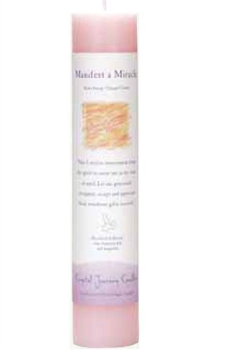 Manifest Miracle | Pastel Pillar Candle | Reiki Charged - Spiral Circle