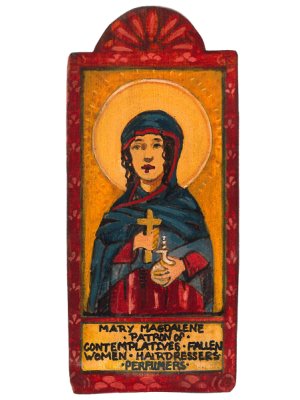 Mary Magdalene | Patroness of Hairdressers, Contemplatives and Fallen Women | Wooden Plaque - Spiral Circle