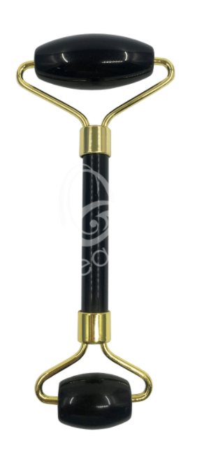 Massage Roller - Black Obsidian - Spiral Circle