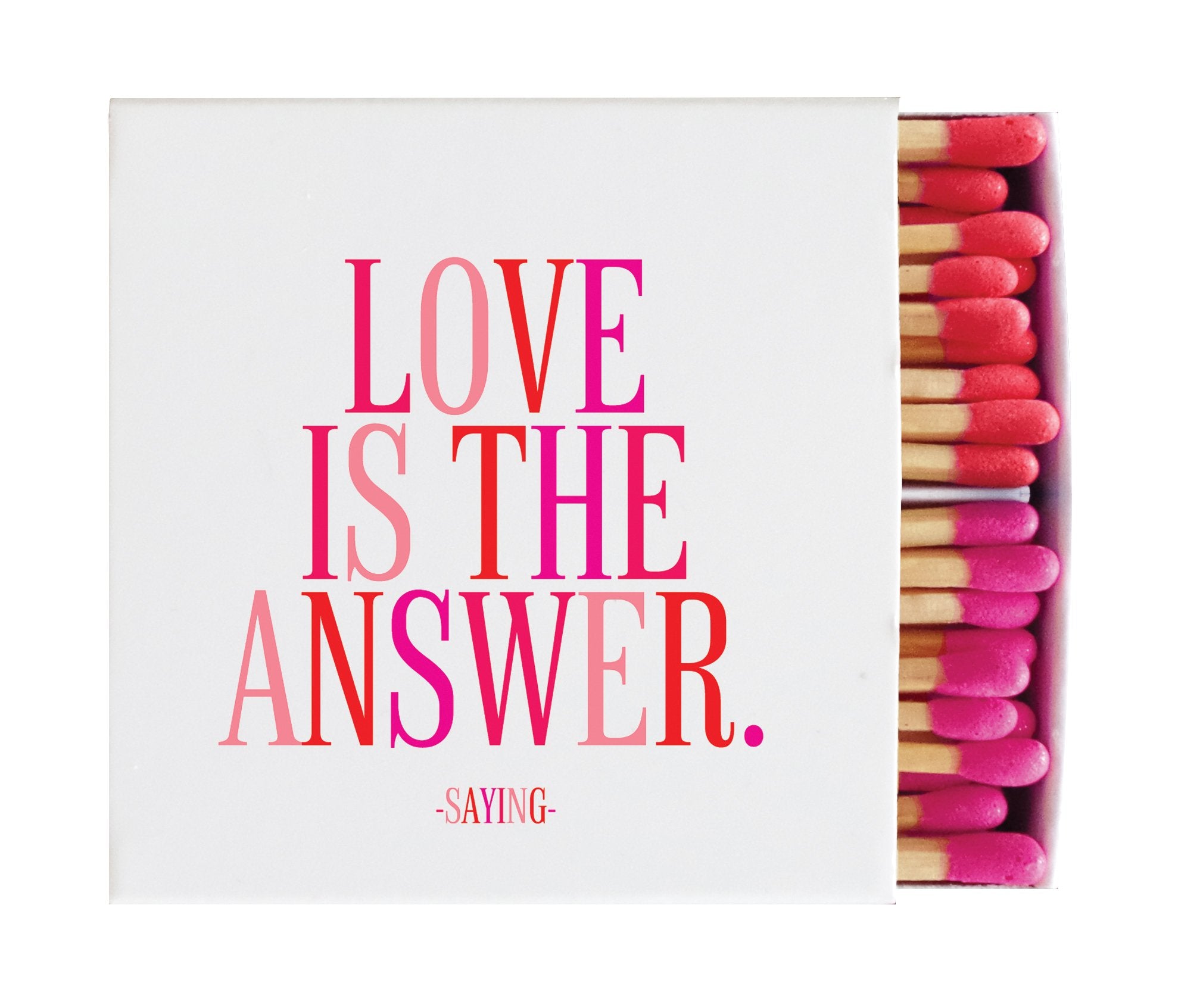 Matchboxes - X319 match -Love Is The Answer (Saying) - Spiral Circle