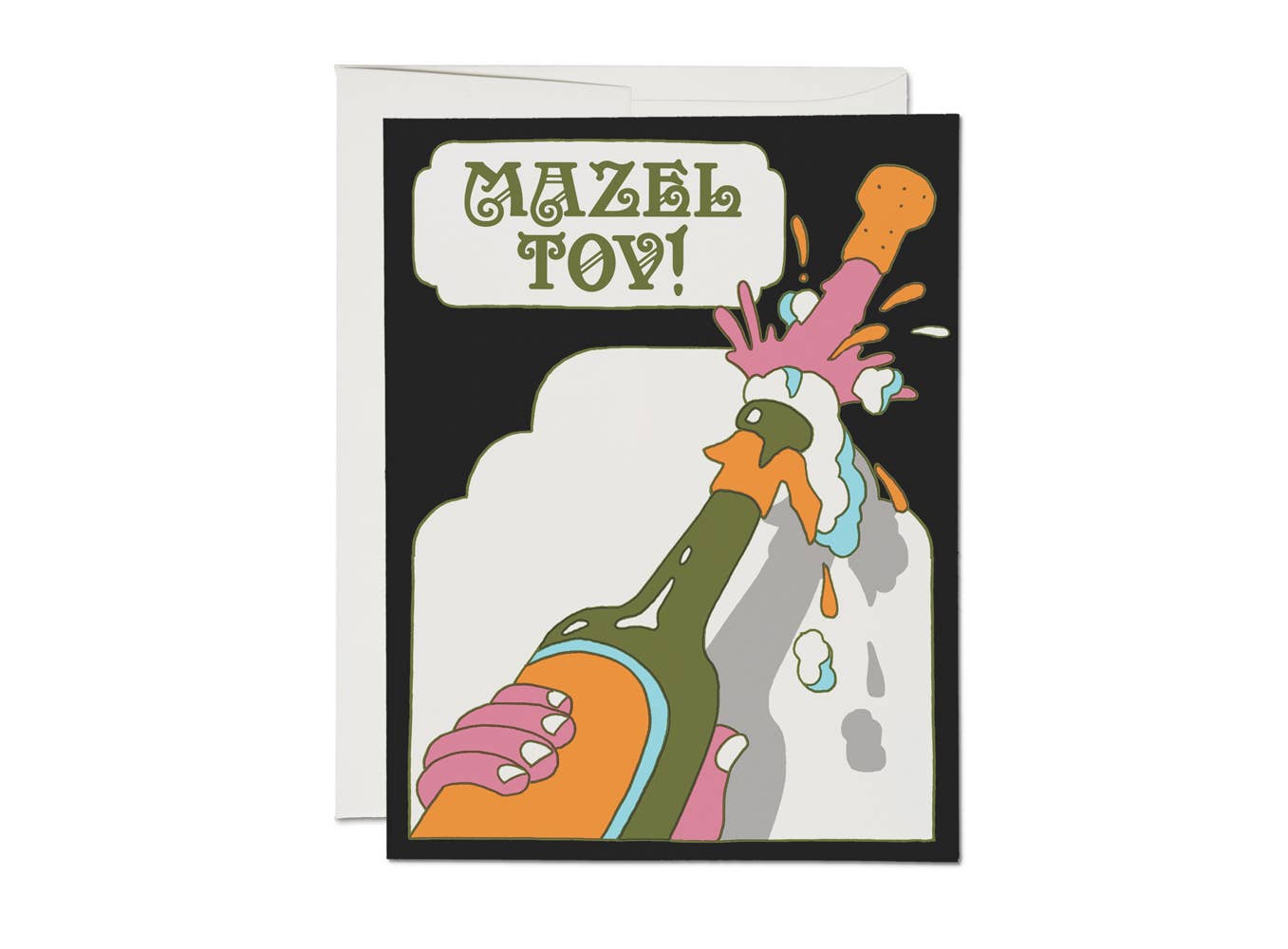 Mazel Tov congratulations greeting card - Spiral Circle