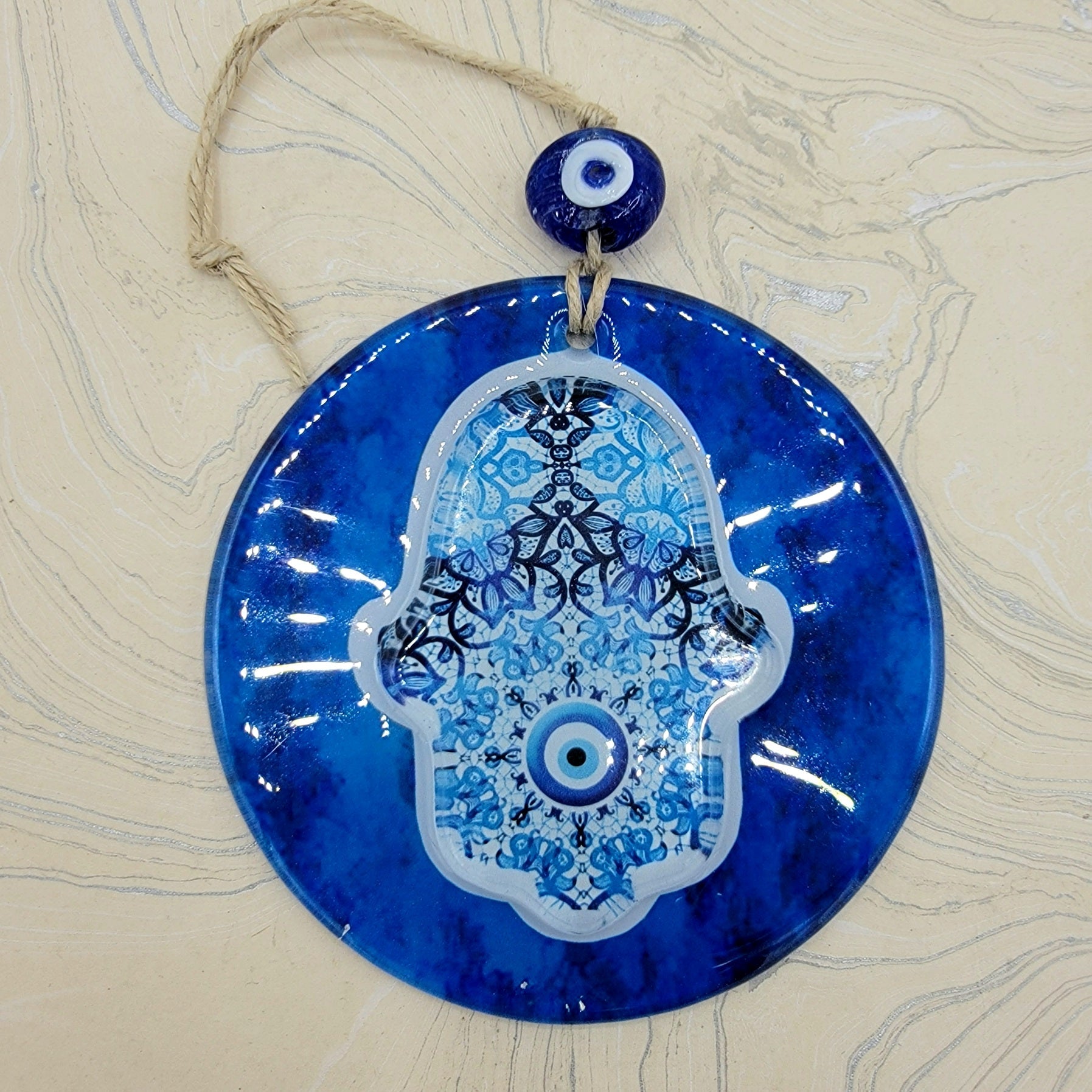 Medium Evil Eye Hamsa | Wall Decor - Spiral Circle