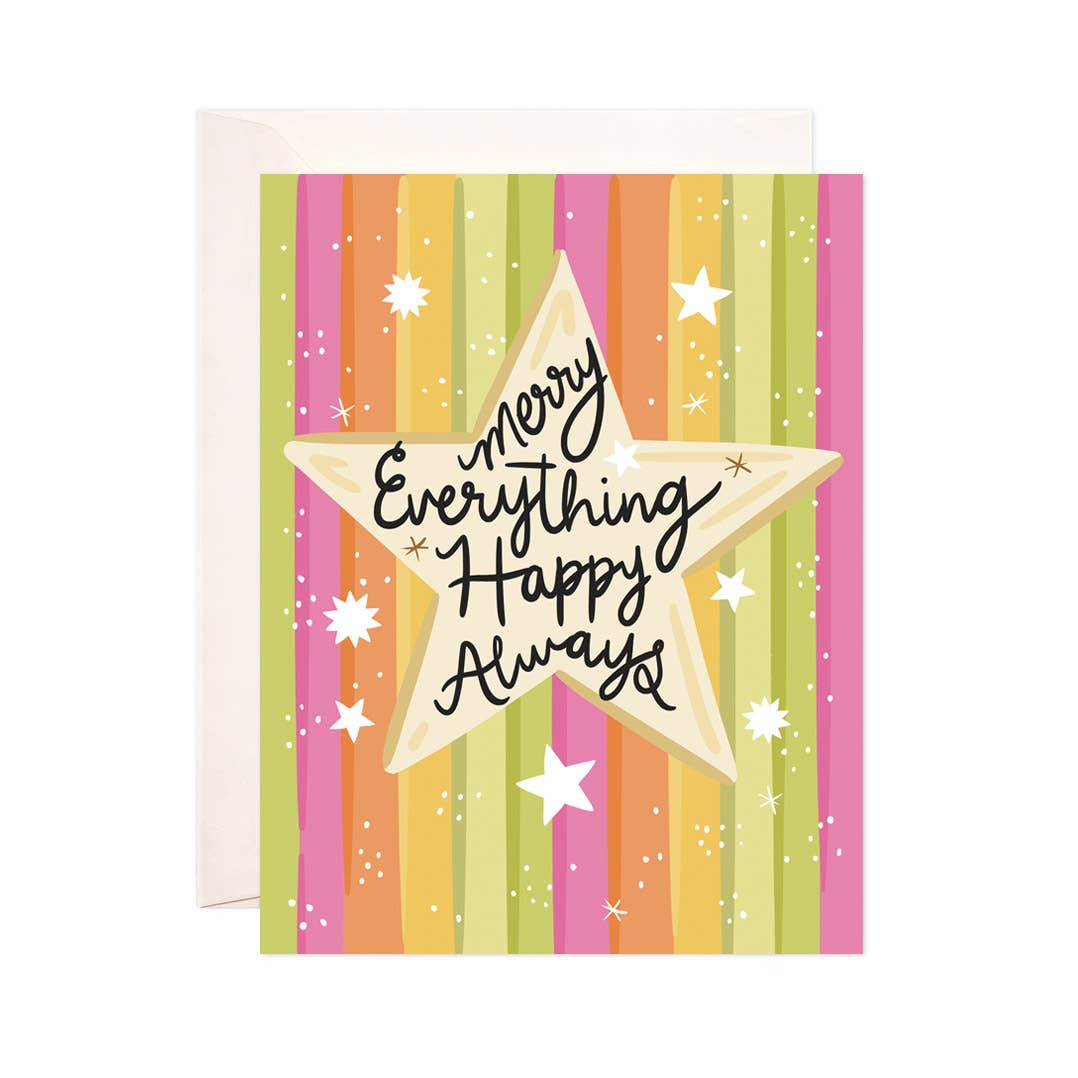 Merry Everything Greeting Card - General Holiday Card - Spiral Circle