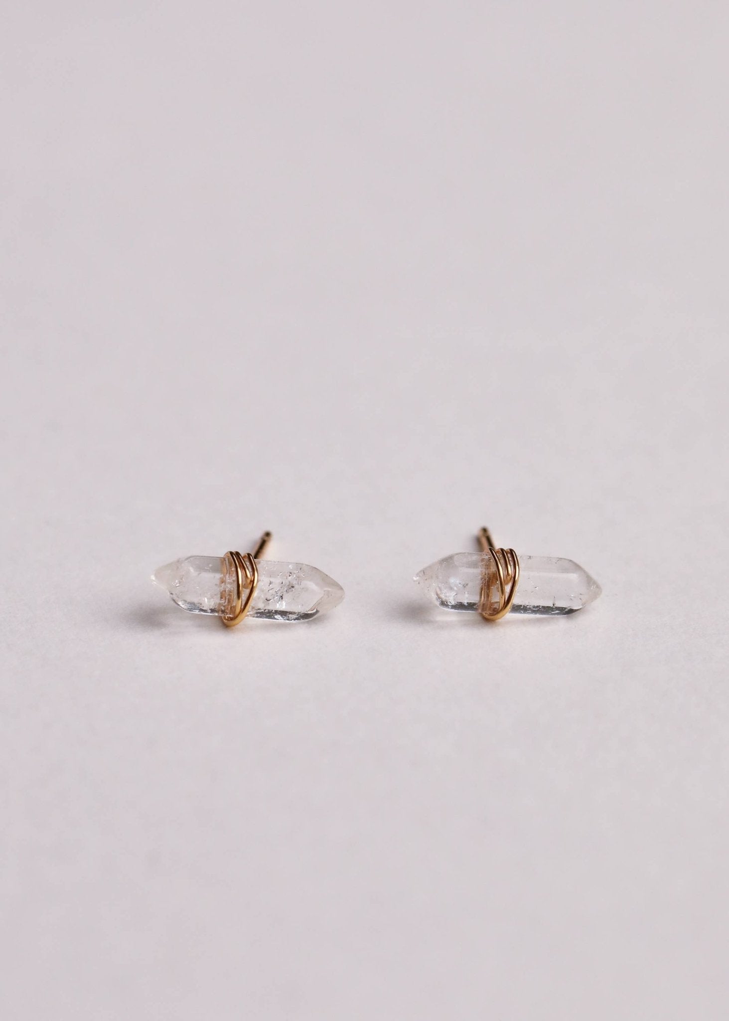 Mineral Point - Clear Quartz - Earring - Spiral Circle