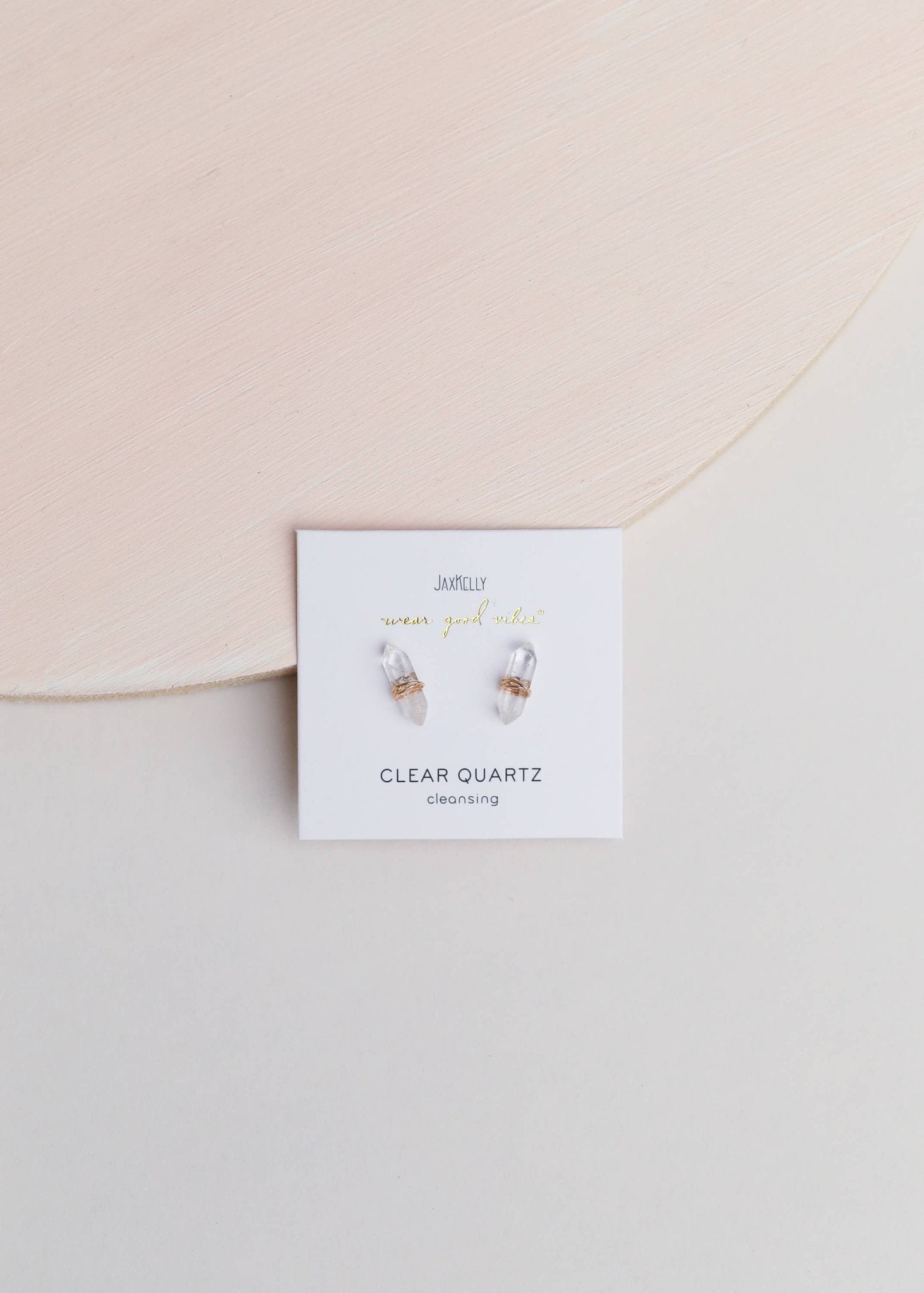 Mineral Point - Clear Quartz - Earring - Spiral Circle