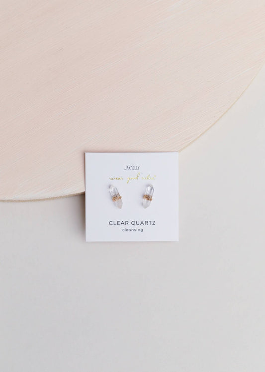 Mineral Point - Clear Quartz - Earring - Spiral Circle