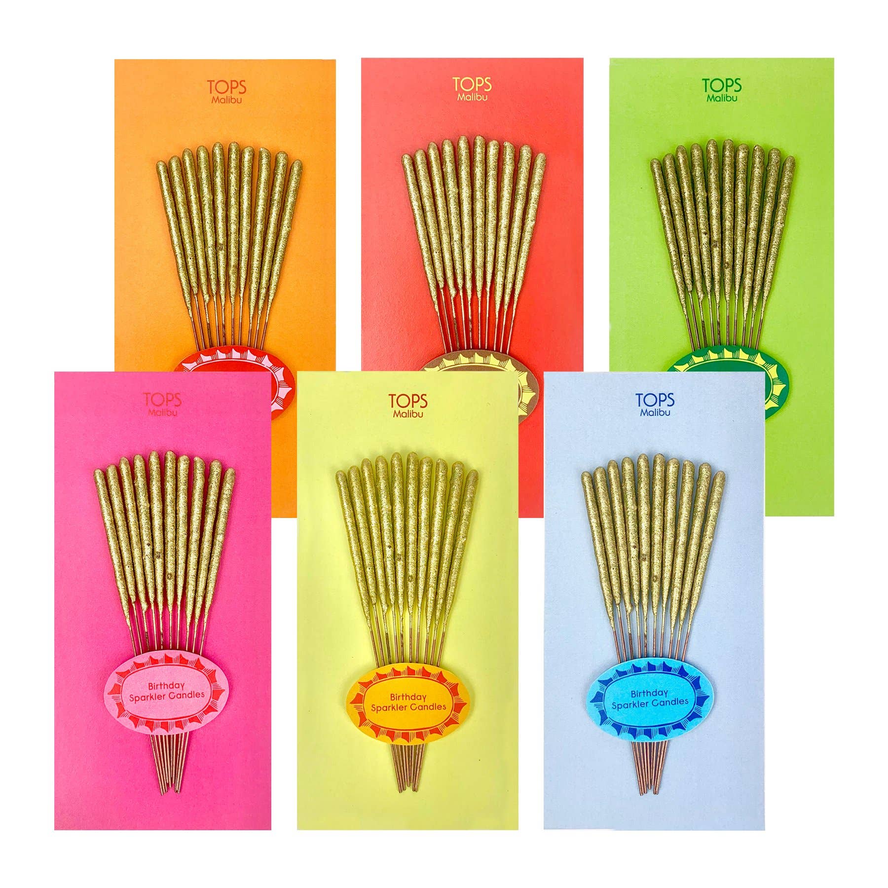 Mini Birthday Sparkler Candles Asst. Color - Spiral Circle