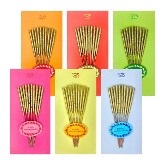 Mini Birthday Sparkler Candles Asst. Color - Spiral Circle
