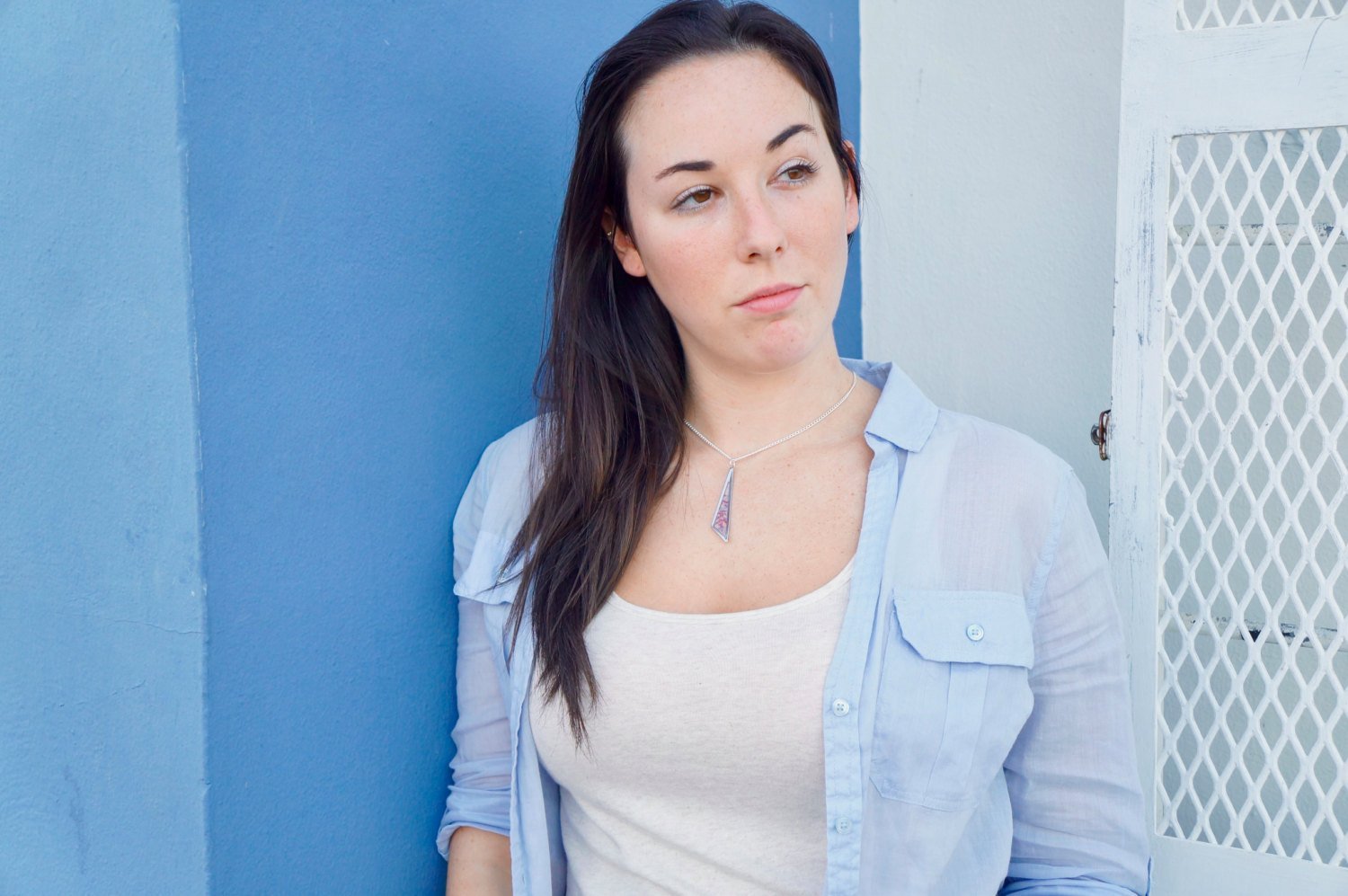 Mint Green, Purples & Pinks Mix Real Pressed Flowers and Resin Necklace - Spiral Circle