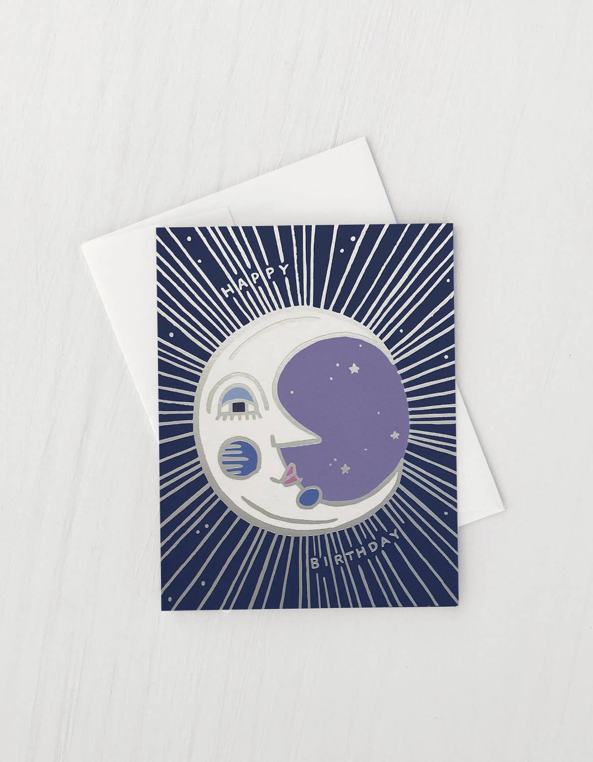 Moon Birthday Card - Spiral Circle