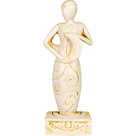 Moon Goddess Figurine | Gypsum Cement - Spiral Circle