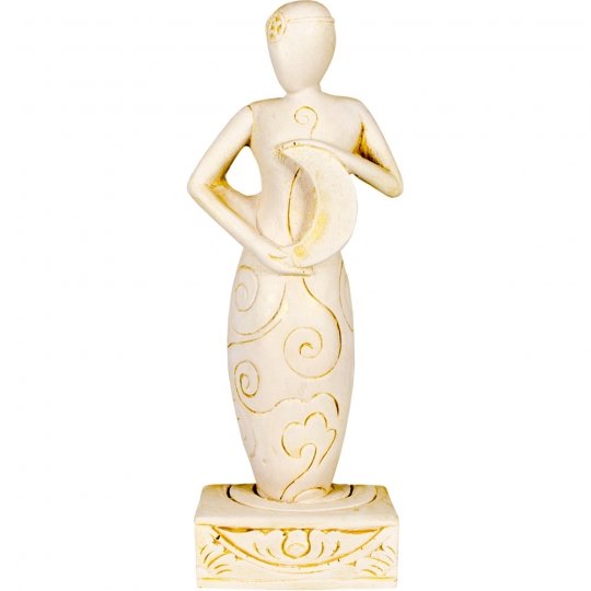 Moon Goddess Figurine | Gypsum Cement - Spiral Circle