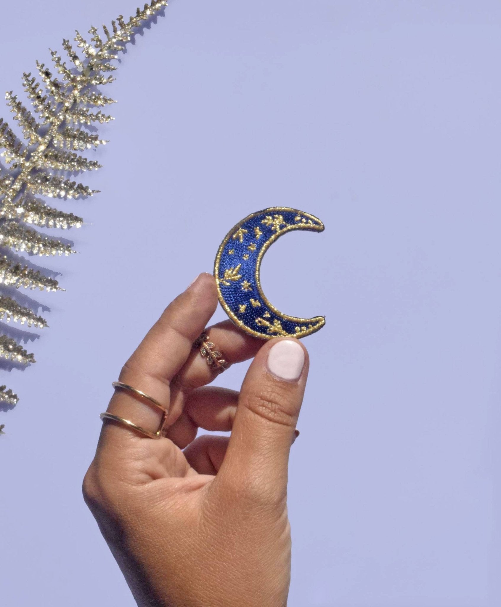 Moon Gold Iron-on Patch - Spiral Circle