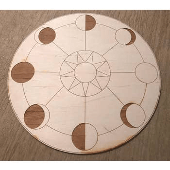 Moon Phase Crystal Grid | 10inches - Spiral Circle