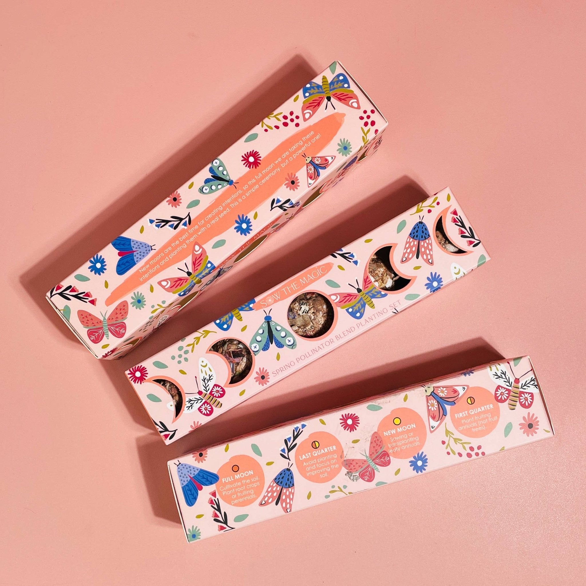 Moon Phase Spring Pollinator Seed Planting Set - Spiral Circle