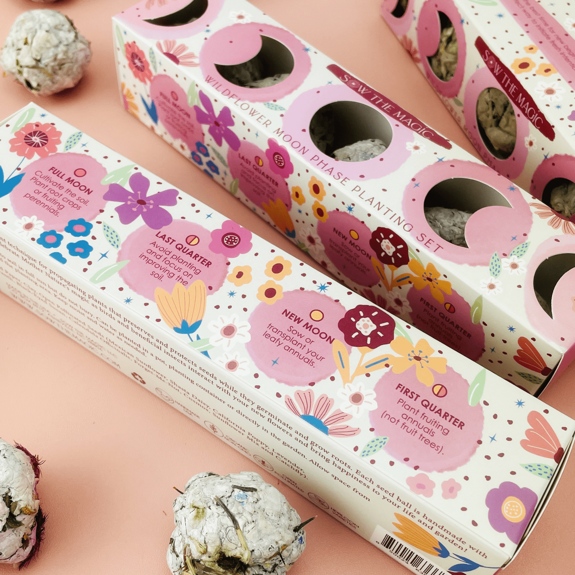 Moon Phase Wild Flower Seed Planting Set - Spiral Circle