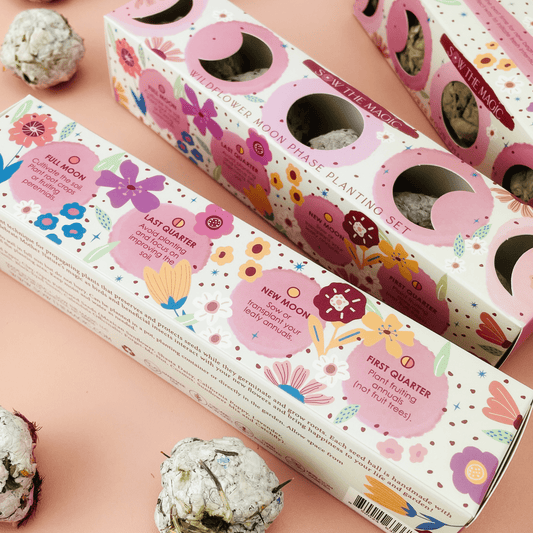 Moon Phase Wild Flower Seed Planting Set - Spiral Circle