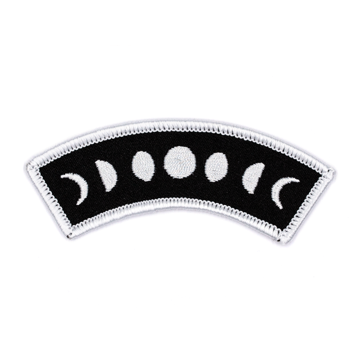 Moon Phases Embroidered Iron-On Patch - Spiral Circle