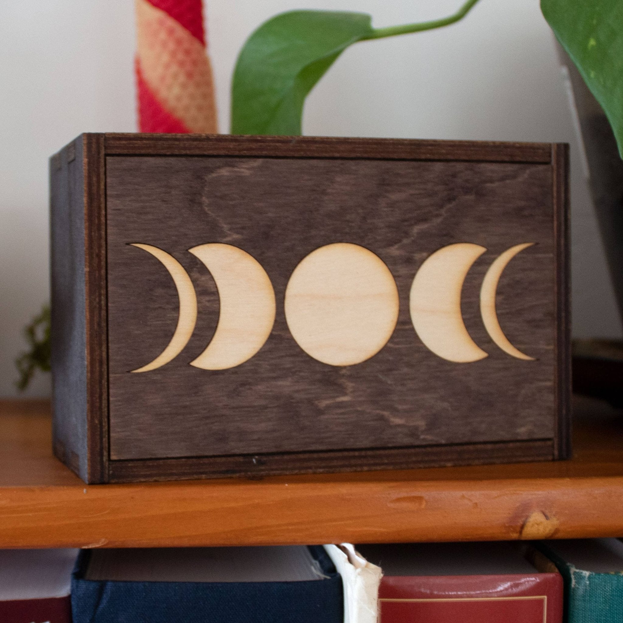 Moon Phases Inlay Tarot Card/Stash Box - Spiral Circle