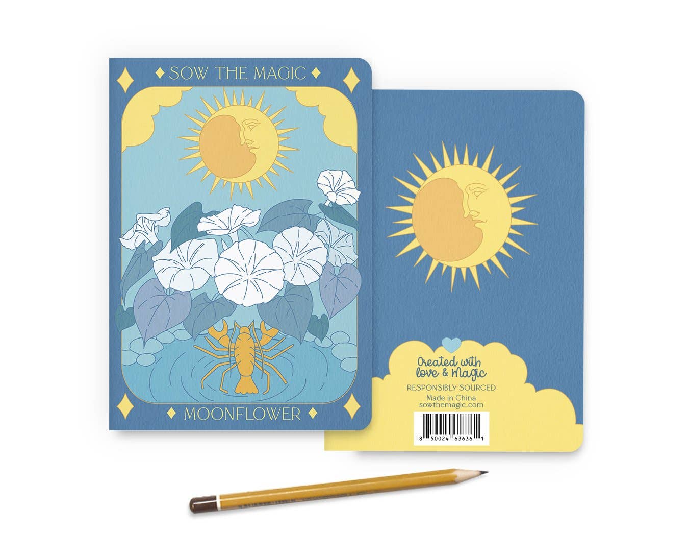 Moonflower | Tarot Card Journal Notebook - Spiral Circle
