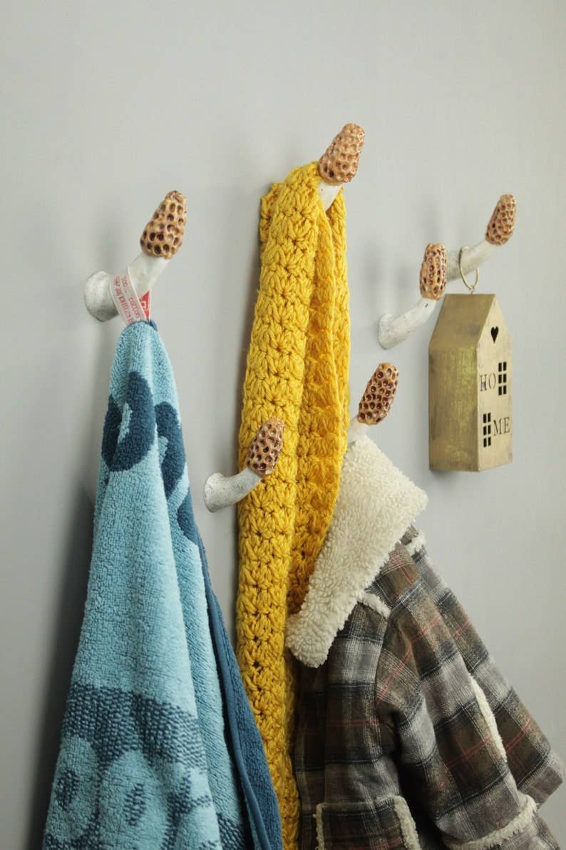 Morel Mushroom Wall Hook - Spiral Circle