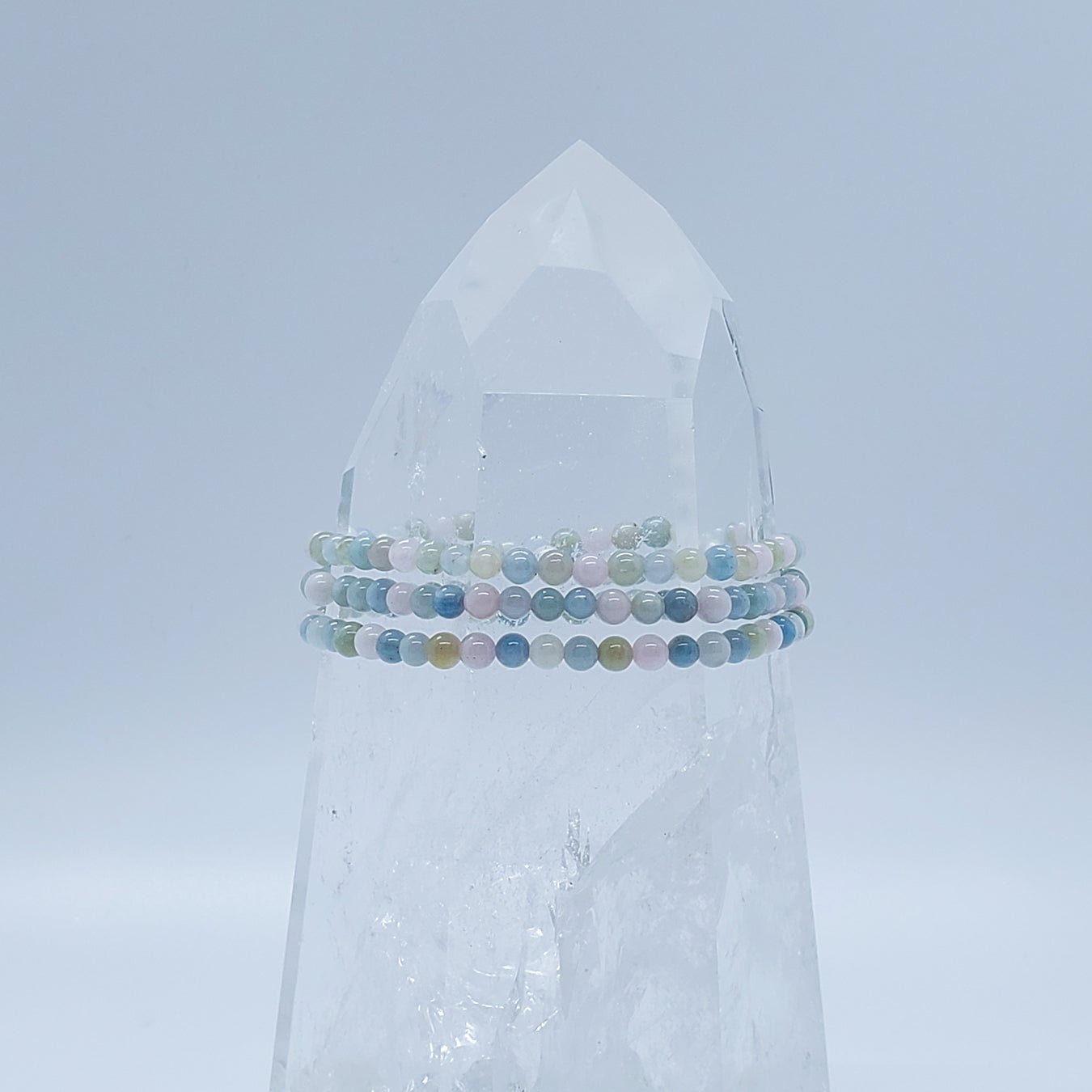 Morganite | Divine Love | Stone Beaded Bracelet | 4MM - Spiral Circle