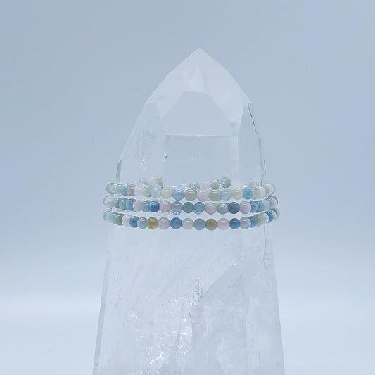 Morganite | Divine Love | Stone Beaded Bracelet | 4MM - Spiral Circle