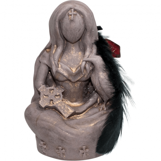 Morrigan, Raven Goddess Figurine | Gypsum Cement - Spiral Circle