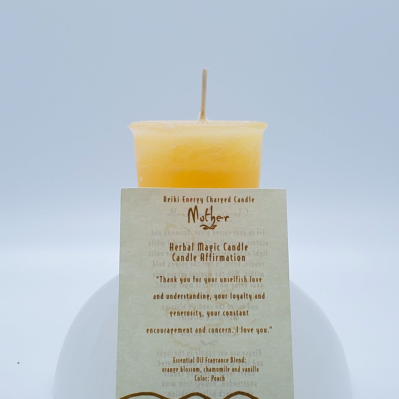 Mother | Peach | Votive Intention Candle | Reiki Charged - Spiral Circle