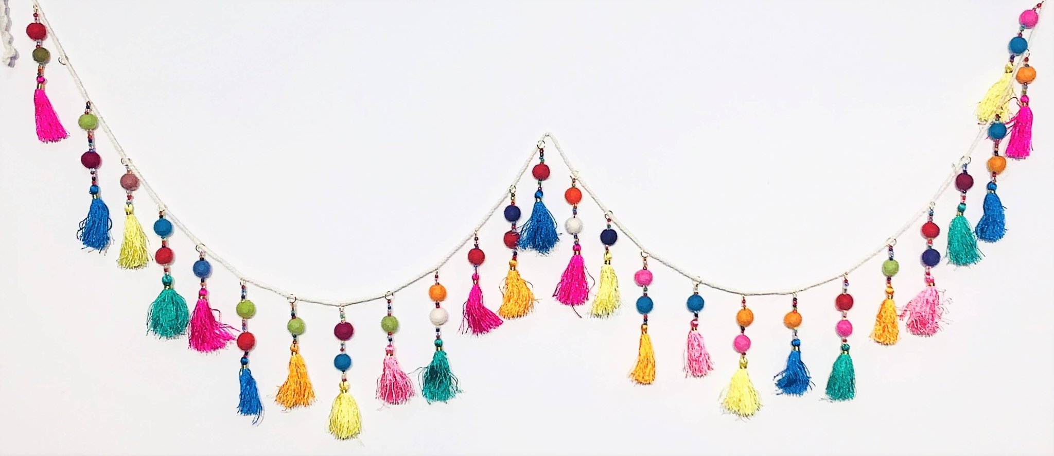 Multi Colored Tassel Garland - Spiral Circle