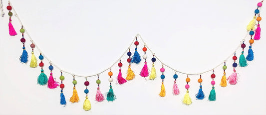 Multi Colored Tassel Garland - Spiral Circle