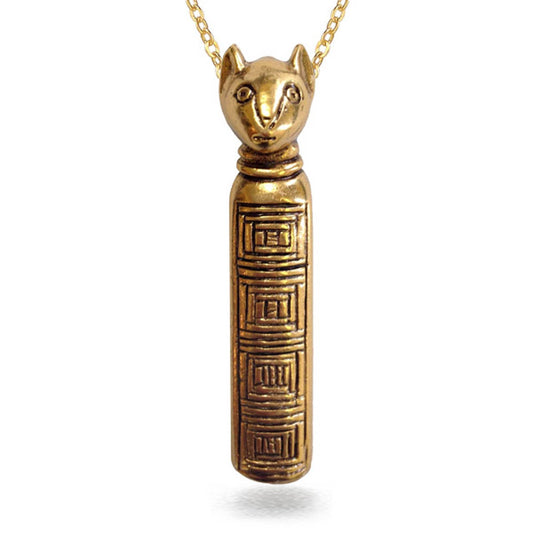 Mummy Cat Pendant - Spiral Circle