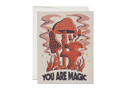 Mushroom Power friendship greeting card - Spiral Circle