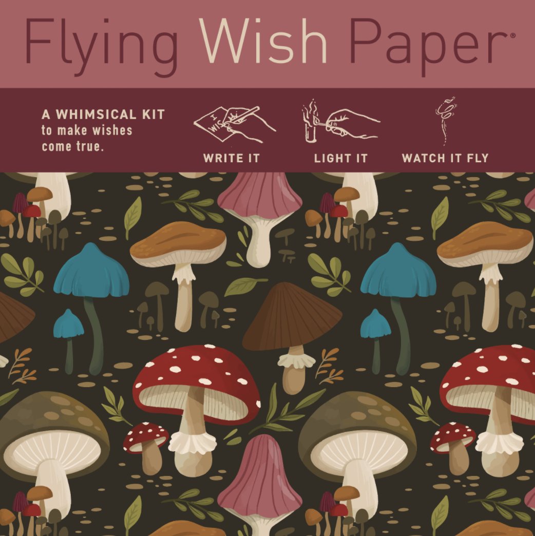Mushrooms | Flying Wish Paper Kit | Mini - Spiral Circle