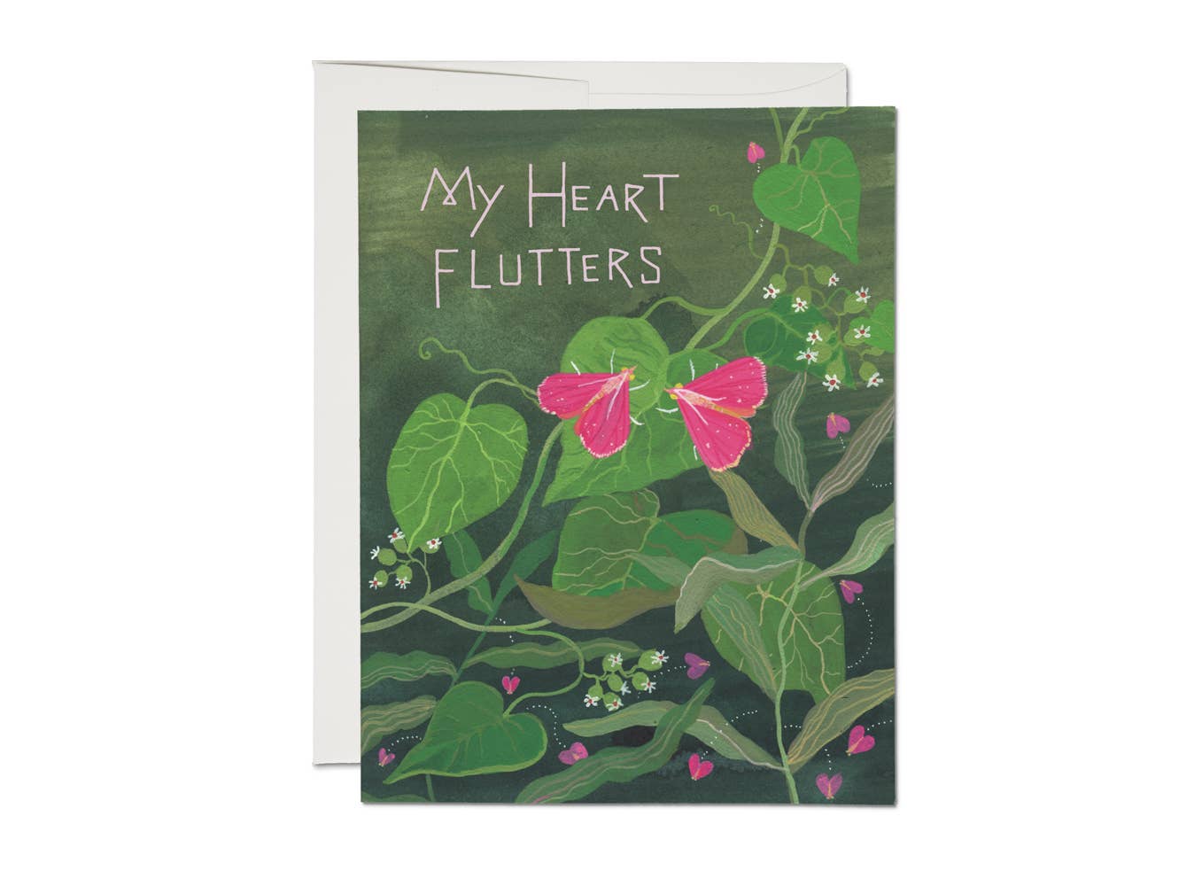 My Heart Flutters love greeting card - Spiral Circle