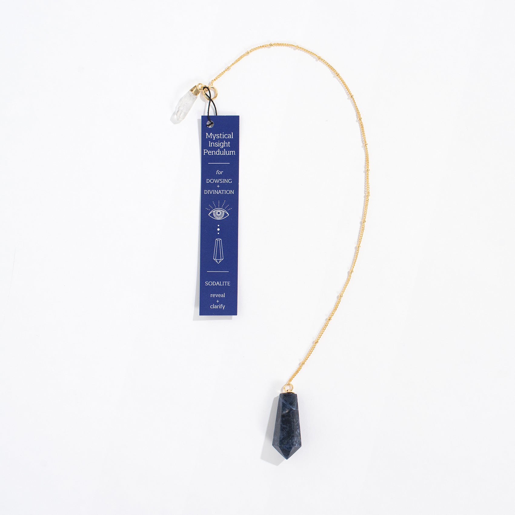Mystical Insight Pendulum | Sodalite with Quartz Point - Spiral Circle