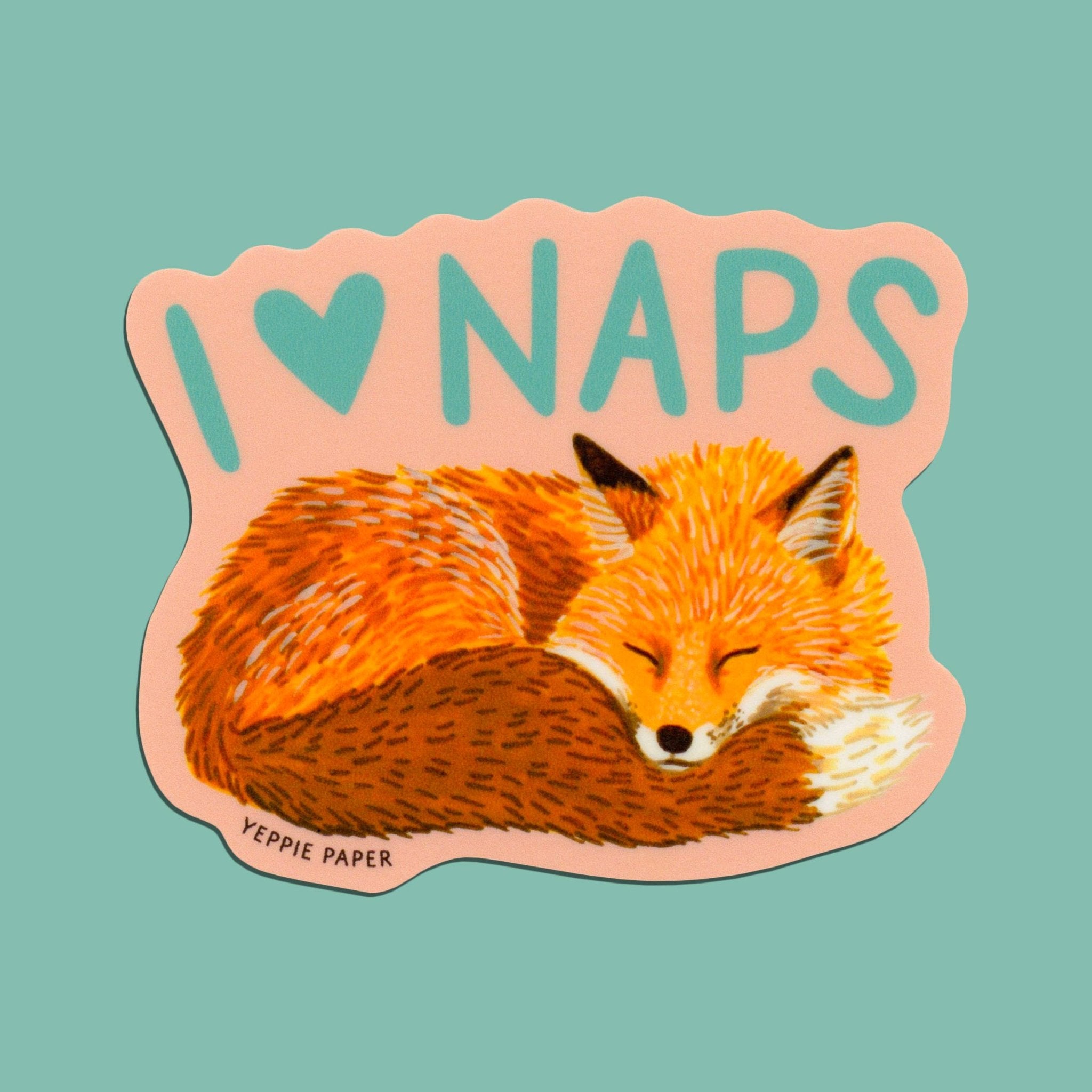 Napping Fox Sticker - Spiral Circle
